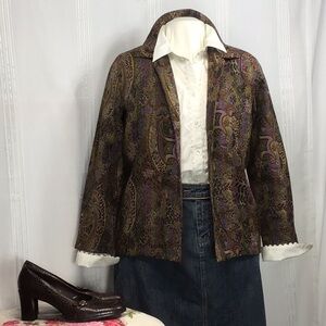 ⚜️Koret Tapestry Paisley Button Front Unlined Jacket